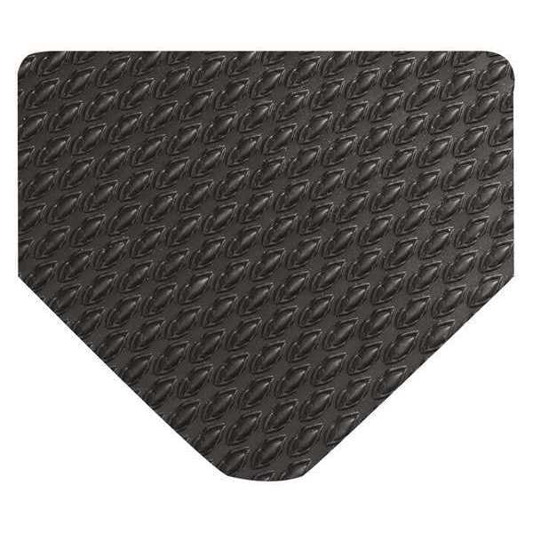 Wearwell Antifatigue Mat, 14 ft. L x 3 ft. W, 3/8" Thickness, Textured Solid Unslotted, Black - 475.38X3X14UNSBK
