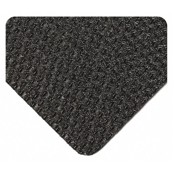 Wearwell Antifatigue Mat, 9 ft. L x 3 ft. W, 3/8" Thickness, Textured Drainage Slotted, Black - 480.38X3X9UNSBK