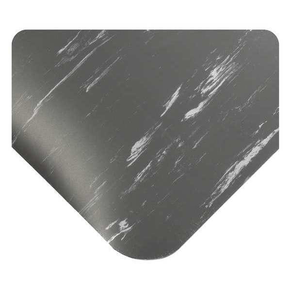 Wearwell Antifatigue Mat, 6 ft. L x 2 ft. W, 1/2" Thickness, Marble, Charcoal - 420.12X2X6AMCH
