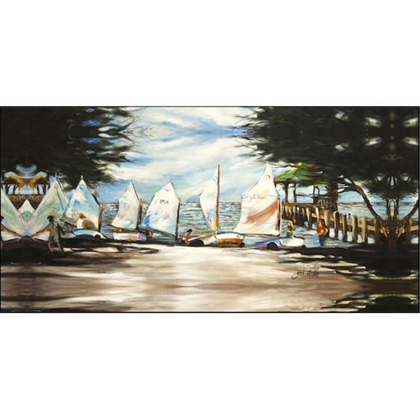 Carolines Treasures Sailboats Sailing Lessons Indoor & Outdoor Runner Mat, 28 x 58 in. - CA77216
