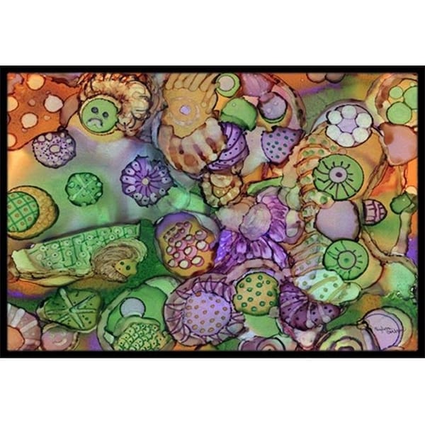 Jensendistributionservices Abstract in Purple Green & Orange Indoor or Outdoor Mat; 24 x 36 in. - MI633144
