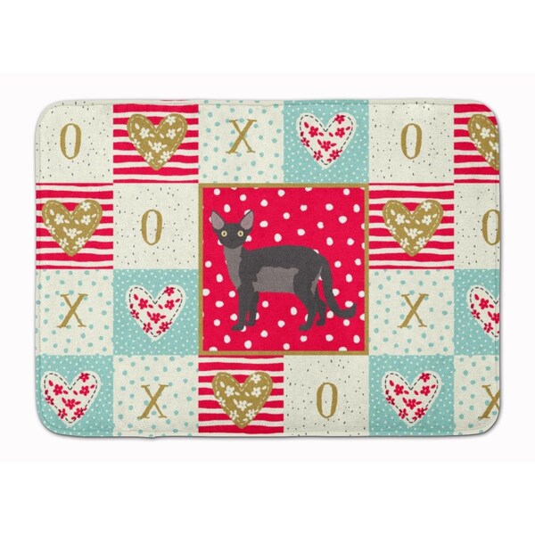 Carolines Treasures 19 x 27 in. Devon Rex Cat Love Machine Washable Memory Foam Mat - CK5595RUG