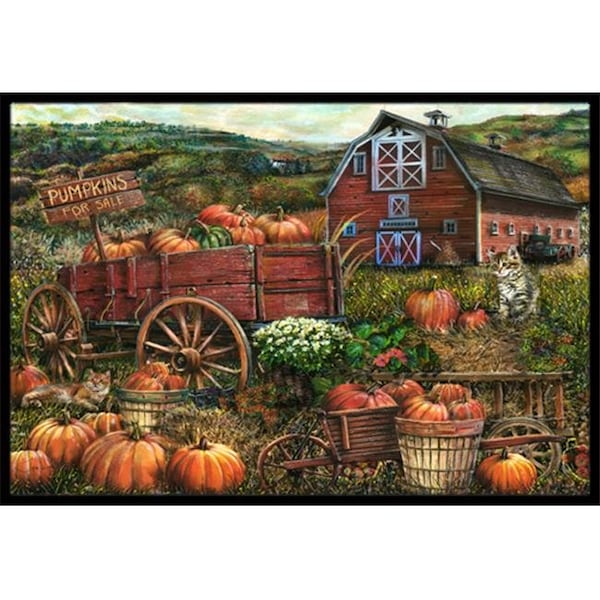 Carolines Treasures Carolines Treasures PTW2008MAT Pumpkin Patch And Fall Farm Indoor & Outdoor Mat; 18 x 27 in. - PTW2008MAT