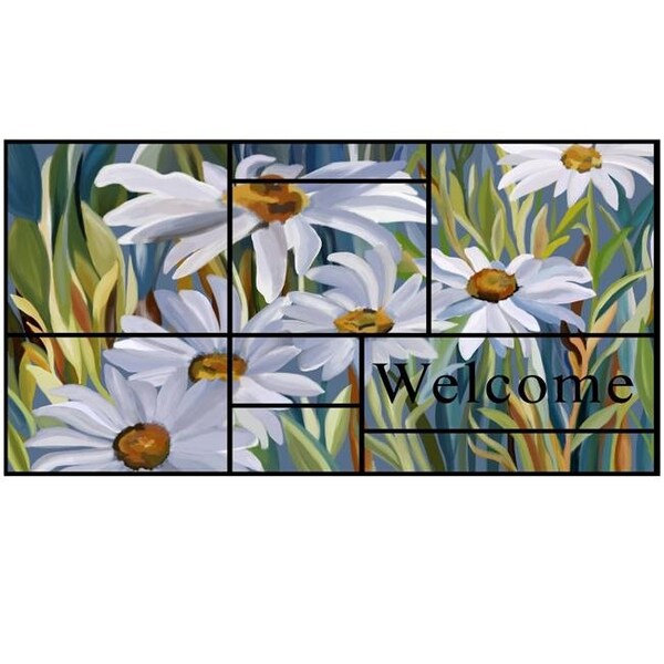 Stephan Roberts Home Stephan Roberts Home 30N-18RM51-06 18 x 30 in. Recycled Rubber Doormat - Daisies - 30N-18RM51-06