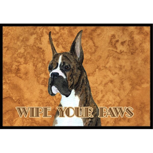 Carolines Treasures 24 x 36 In. Brindle Boxer Wipe Your Paws Indoor Or Outdoor Mat - SS4888JMAT