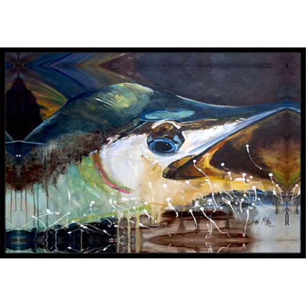 Carolines Treasures Blue Marlin Indoor and Outdoor Mat- 18 x 27 in. - JMK1111MAT