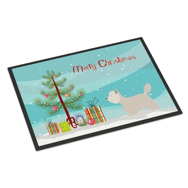 Carolines Treasures Westie Christmas Indoor or Outdoor Mat, 24 x 36 in. - BB8480JMAT