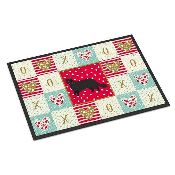 Carolines Treasures 18 x 27 in. Black Chantilly Tiffany Cat Love Indoor or Outdoor Mat - CK5575MAT