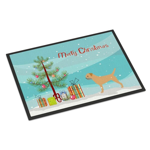 Carolines Treasures Border Terrier Merry Christmas Tree Indoor or Outdoor Mat 18x27 - BB2907MAT