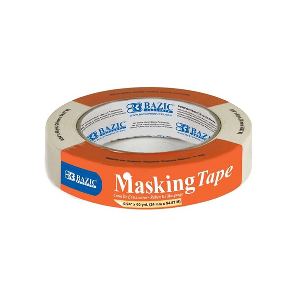 Bazic Products General Purpose Masking Tape, 0.94in. x 2160in. 60 Yards, 12PK - 952