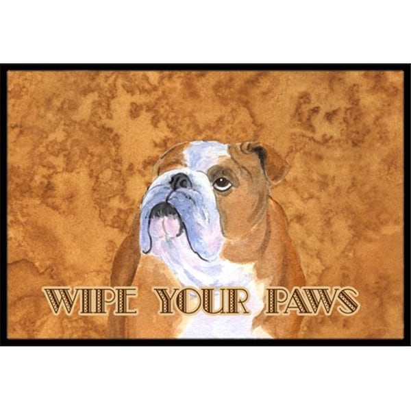 Carolines Treasures Carolines Treasures SS4893MAT 18 X 27 In. Bulldog English Wipe Your Paws Indoor Or Outdoor Mat - SS4893MAT