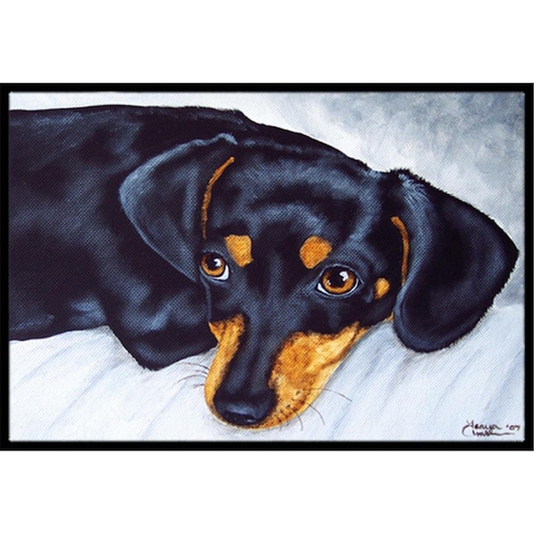 Carolines Treasures Black and Tan Doxie Dachshund Indoor or Outdoor Mat- 18 x 27 - AMB1079MAT