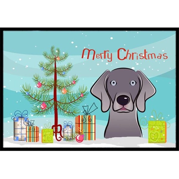 Carolines Treasures Carolines Treasures BB1603JMAT Christmas Tree & Weimaraner Indoor or Outdoor Mat; 24 x 36 - BB1603JMAT