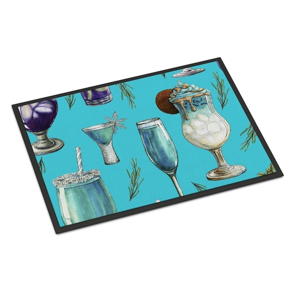 Jensendistributionservices Drinks & Cocktails Blue Indoor or Outdoor Mat, 18 x 27 in. - MI2550702