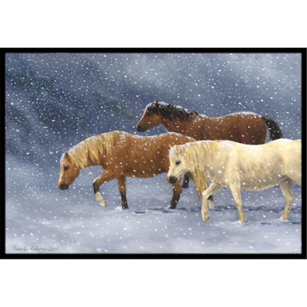 Jensendistributionservices Seeking Shelter Horses Indoor or Outdoor Mat, 24 x 36 - MI2557133