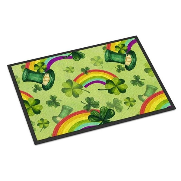 Carolines Treasures Carolines Treasures BB7560MAT Watercolor St Patricks Day Lucky Leprechan Indoor or Outdoor Mat; 18 x 27 in. - BB7560MAT