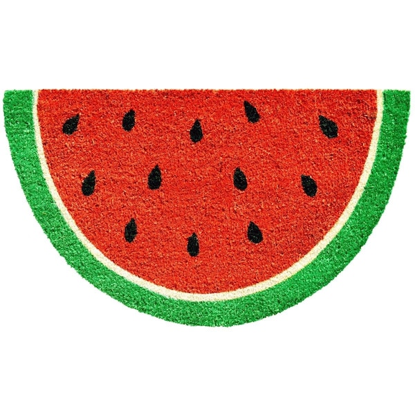 Configuracion 17 x 29 in. Watermelon Slice Semicircle Doormat Multi Color - CO2832155