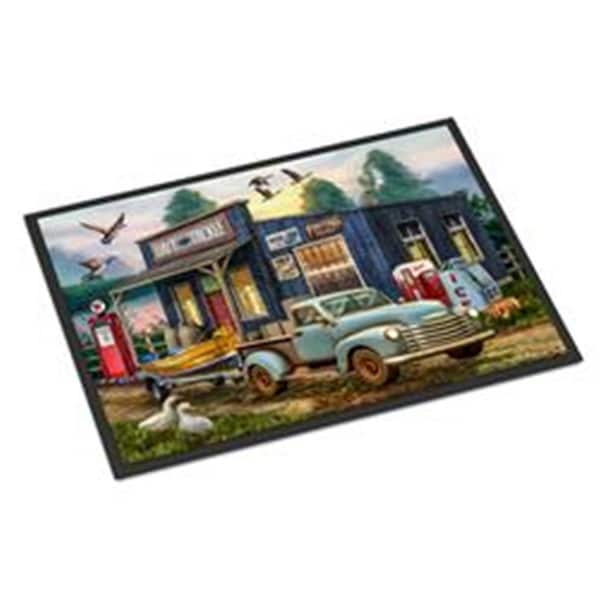 Carolines Treasures 18 x 27 in. Early Bird Catches the Fish Bait Shop Indoor or Outdoor Mat - PTW2065MAT