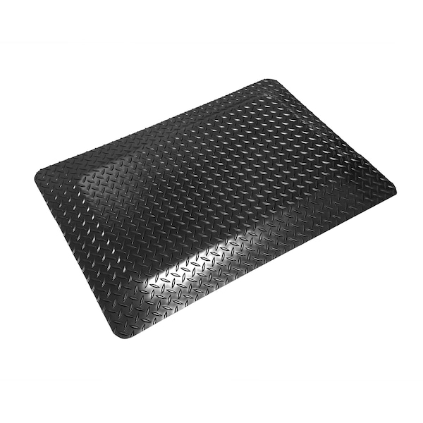 Rhino Mats Antifatigue Mat, 144 in L x 48 in W, 9/16 in Thickness, Vinyl, Black - DV-48144-B916