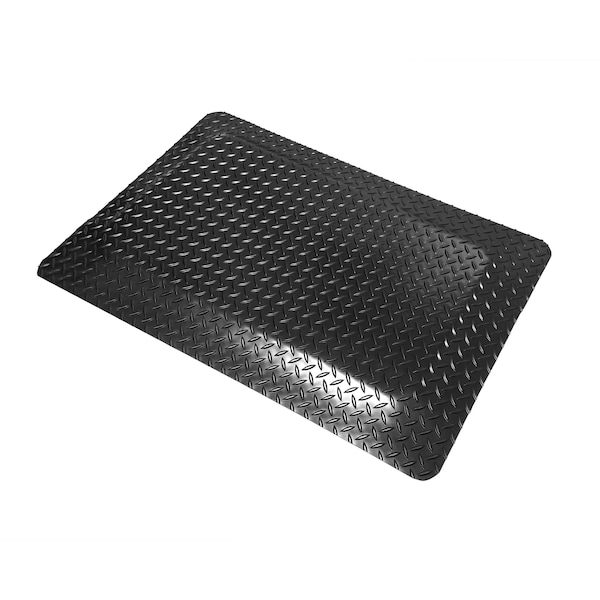 Rhino Mats Antifatigue Mat, 144 in L x 48 in W, 9/16 in Thickness, Vinyl, Black - DV-48144-B916