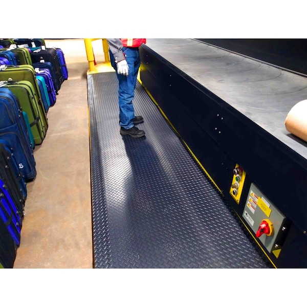 Rhino Mats Antifatigue Mat, 144 in L x 48 in W, 9/16 in Thickness, Vinyl, Black - DV-48144-B916