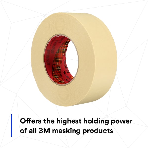 3M Painters Masking Tape, 48 mm W x 55 m L, 7.6 mil Thick, Tan, Rubber Adhesive, 24 PK - 2693