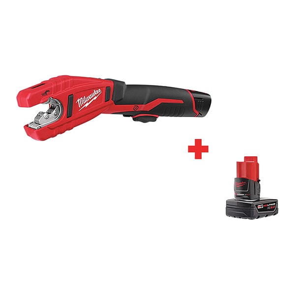 Milwaukee Tool Cordless Tube Cutter Kit, 12.0V, No Load RPM: 500 - 2471-21, 48-11-2460