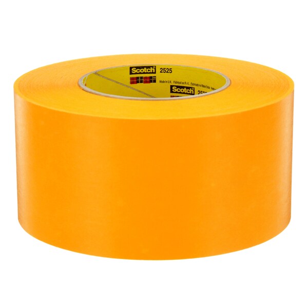 3M Painter's Tape, 72 mm W x 55 m L, 9.5 mil Thick, Orange, Rubber Adhesive, 12 PK - 2525