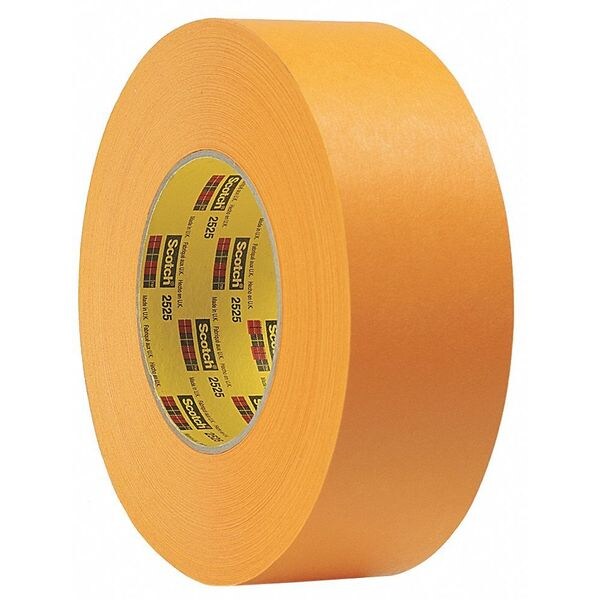 3M Painter's Tape, 72 mm W x 55 m L, 9.5 mil Thick, Orange, Rubber Adhesive, 12 PK - 2525