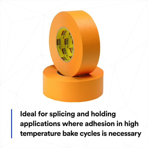 3M Painter's Tape, 72 mm W x 55 m L, 9.5 mil Thick, Orange, Rubber Adhesive, 12 PK - 2525