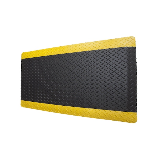Rhino Mats Antifatigue Mat, 36 in L x 24 in W, 9/16 in Thickness, Vinyl, Black/Yellow - DV-2436-BY916