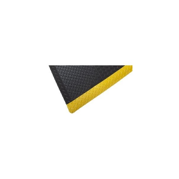 Rhino Mats Antifatigue Mat, 36 in L x 24 in W, 9/16 in Thickness, Vinyl, Black/Yellow - DV-2436-BY916