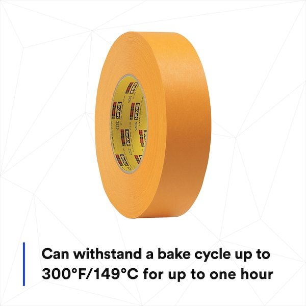3M Painter's Tape, 1 7/8 in W x 60 yd L, 9.5 mil Thick, Orange, Rubber Adhesive, 24 PK - 55563