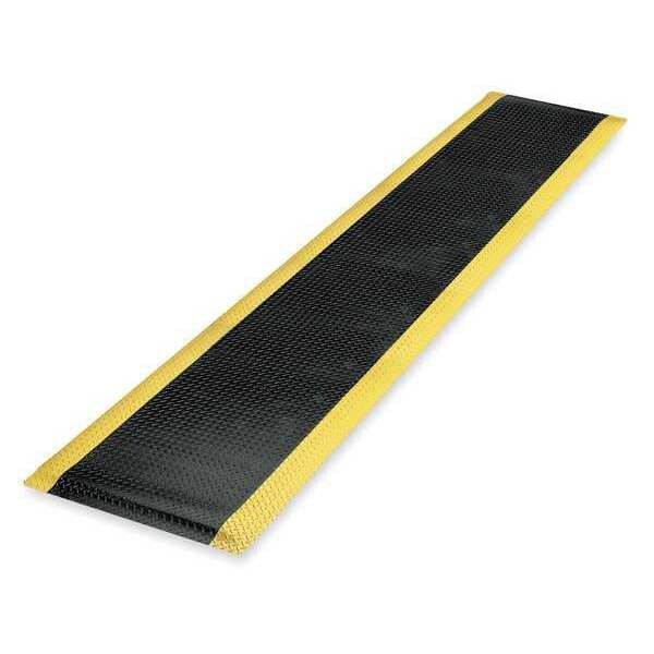 Notrax Antifatigue Mat, 14 ft. L x 2 ft. W, 9/16" Thickness, Vinyl, Diamond Plate, Black/Yellow - 479C0024YB