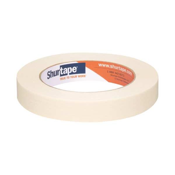 Shurtape Masking Tape, 4.2 mil Thick, Tan, Rubber Adhesive, 48 PK - 206932