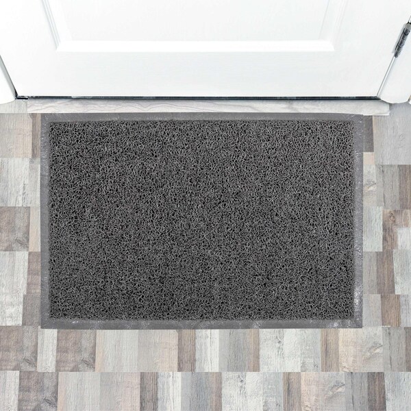 Floortex Mat, Vinyl, 0.47 in Thick, Storm Gray, 48 in W x 72 in L - NREMFLVA0010