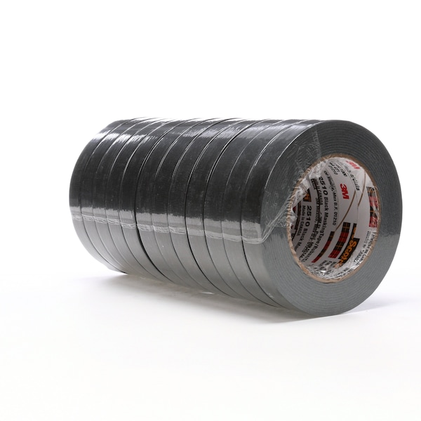 3M Masking Tape, 24 mm W x 55 m L, 5.6 mil Thick, Black, Rubber Adhesive - 2510