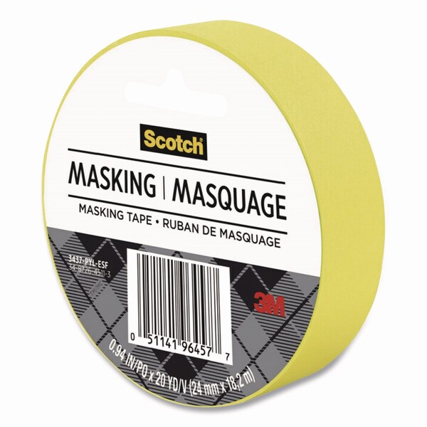 Scotch Expressions Masking Tape, 3in Core, 0.94in x 20 yds, Yellow - 3437-PYL