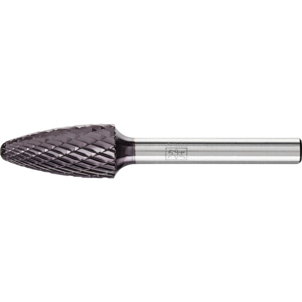 Pferd HICOAT Bur - Tree Shape, DBL Cut - 1/2" x 1" x 1/4" Shank - SF-5, FEP Coating - 27292