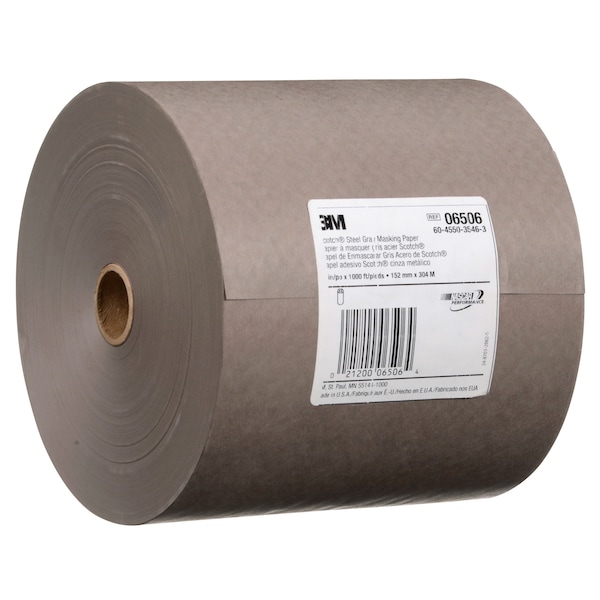 Scotch Steel Gray Masking Paper, 06506, 6 in x 1000 ft, 6 per case - 60455035463
