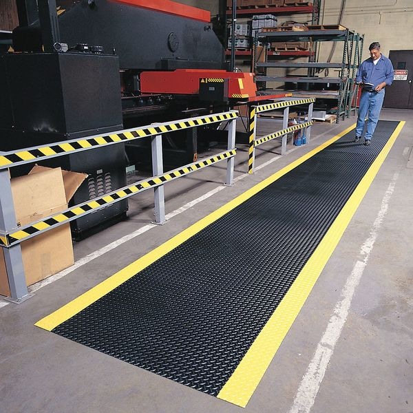 Notrax Traction Runner, Rubber, 5/32 in Thick, Black, 2 ft W x 30 ft L - 738C0036BL30