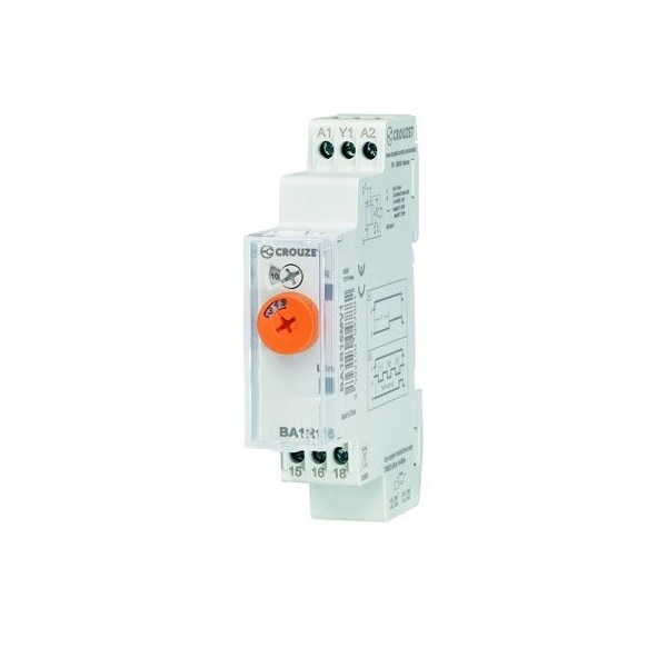 Temporizador Crouzet Ba1R Syr-Line Montaje en Riel DIN 17.5 MM - 1 Relevador 16A - BA1R16MV1