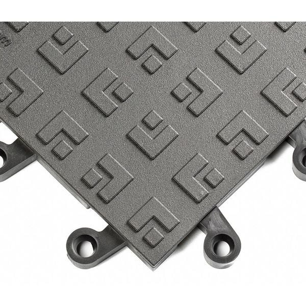 Wearwell Interlocking Antifatigue Mat Tile, Vinyl, 18 in W x 18 in L, 7/8 in Thick, 10 PK - 566