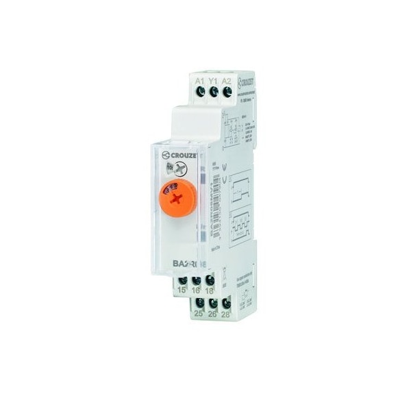 Temporizador Crouzet Ba2R Syr-Line para Montaje en Riel DIN de 17.5 MM - 2 Relés 8A - BA2R08MV1