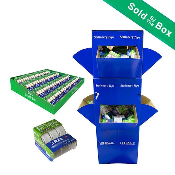 Bazic Products Bazic 3/4 X 250 Invisible Tape 3/Pack W/ Floor Display, 144Pk - 938