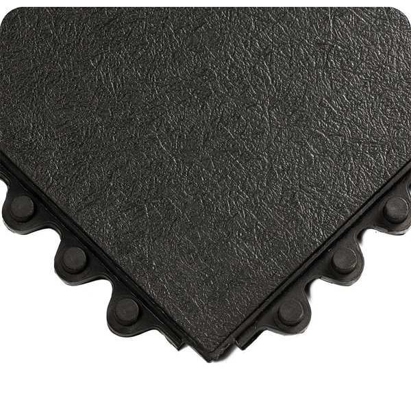 Wearwell Interlocking Antifatigue Mat Tile, Rubber, 3 ft W x 3 ft L, 5/8 in Thick - 570