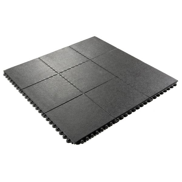 Wearwell Interlocking Antifatigue Mat Tile, Rubber, 3 ft W x 3 ft L, 5/8 in Thick - 570