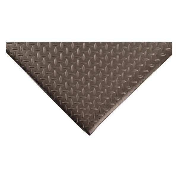 Condor Antifatigue Mat, 5 ft. L x 3 ft. W, 9/16" Thickness, Closed Cell PVC Foam, Diamond Plate, Black - 8MFZ0