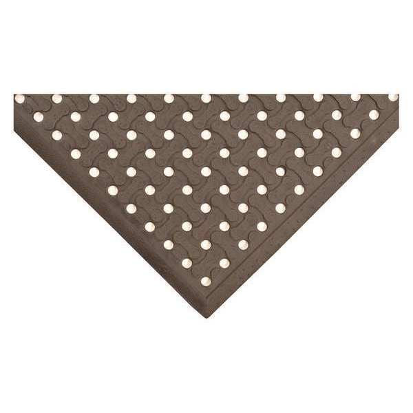 Condor Static Dissipative Floor Mat, Rubber, Drainage Holes, 2 ft. W x 3 ft. L, Black - 3LMD2