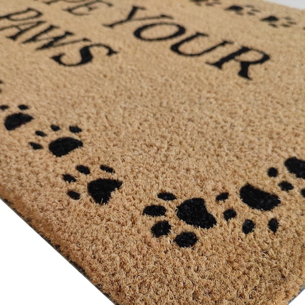 First Concept First Concept 18 in. W X 30 in. L Black/Brown Wipe Your Paws Coir Door Mat - FC-72025